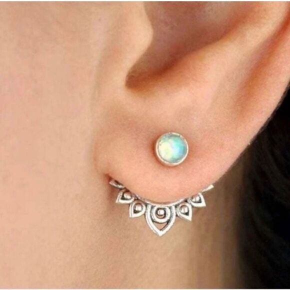 Lotus earrings in silver N24 - Picture 2 of 5